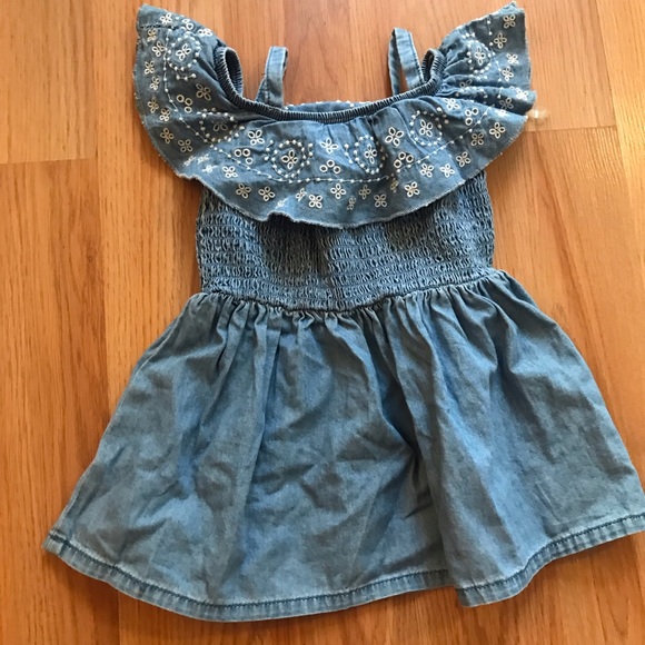 Baby Guess Denim Off The Shoulder Dress 12M - Picture 6 of 6